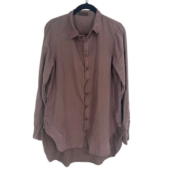 CP Shades Romy Button Up Cotton Silk Blend Shirt Size Small Rose Pink Purple - Picture 1 of 5